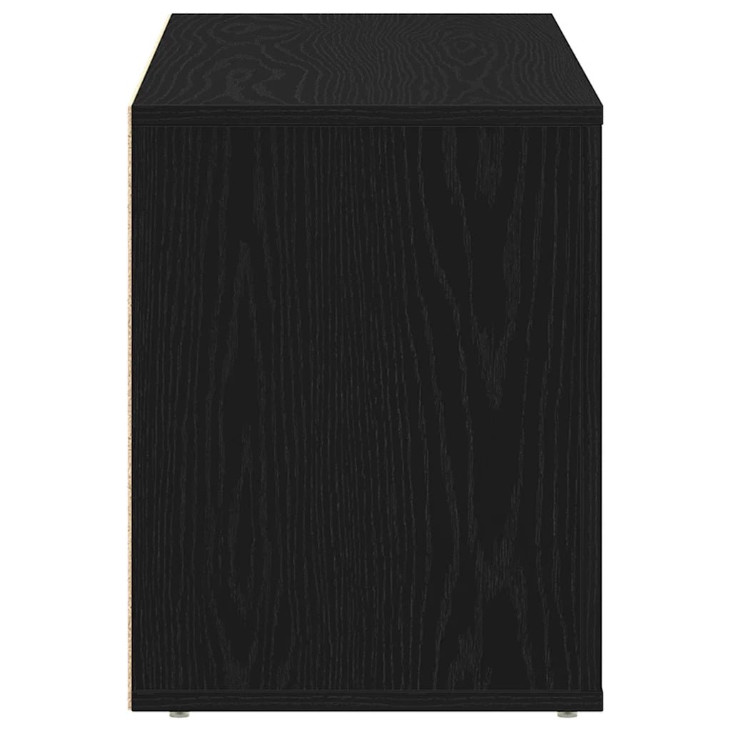 Panca-Sgabello Scarpiera Rovere Nero 100x35x45 cm in Legno di Argilla
