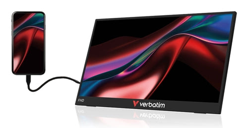 Verbatim Portable 15.6" FHD Monitor LIGHT Monitor portatile Nero 39,6 cm (15.6") LCD 1920 x 1080 Pixel