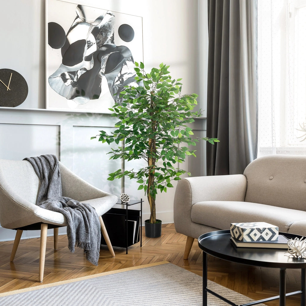 Pianta Artificiale Ficus ¨C zephmum ¨C Verde 150cm con Vaso