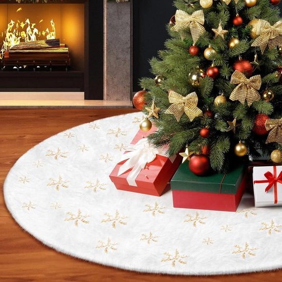 Decorazione di Natale per albero di Natale - Telaio di copertura per albero di Natale 120 cm - Decorazione di Natale per Capodanno - Panno rotondo per albero di Natale