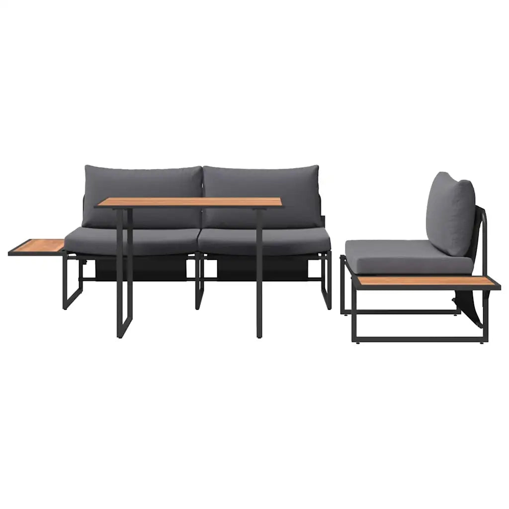 Set da Pranzo per Giardino 3 pcs Antracite Acciaio 3335888