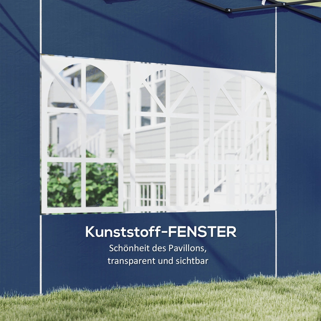 Set 2 Pezzi Pareti Laterali per Gazebo 3x3 3x6 ¨C Zephmum ¨C Blu Impermeabile con Finestra