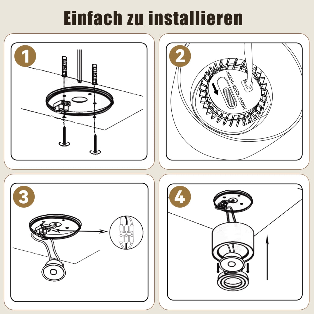 ZMH Faretto da soffitto LED dimmerabili neri ultra piatti orientabili 30 gradi 4W rotondi confezione 4 pezzi