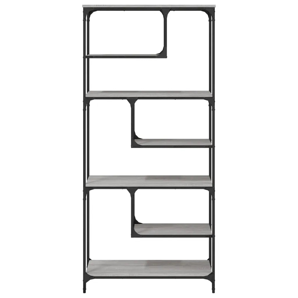Libreria-Scaffale per Libri-Mobile di Stoccaggio Grigio Sonoma 81x36x176 cm in Legno Multistrato