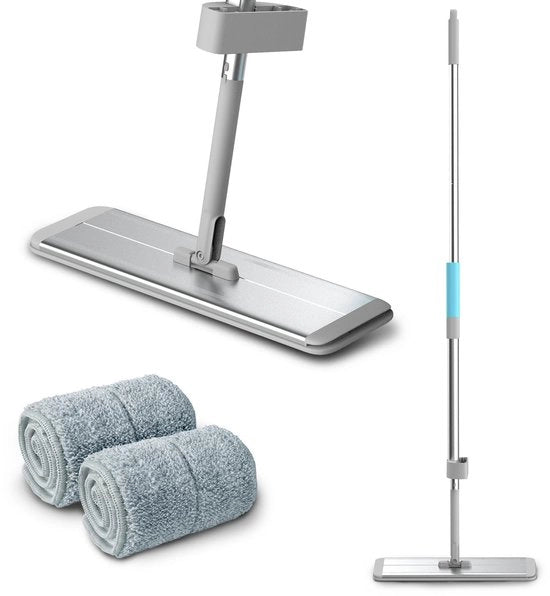 ONF3 - Piastra in alluminio 400mm - Asciugamano a microfibra - Strizzatura a mani libere - Manubrio 134cm - Pulizia di pavimenti umidi e asciutti - Adatto per pavimenti duri