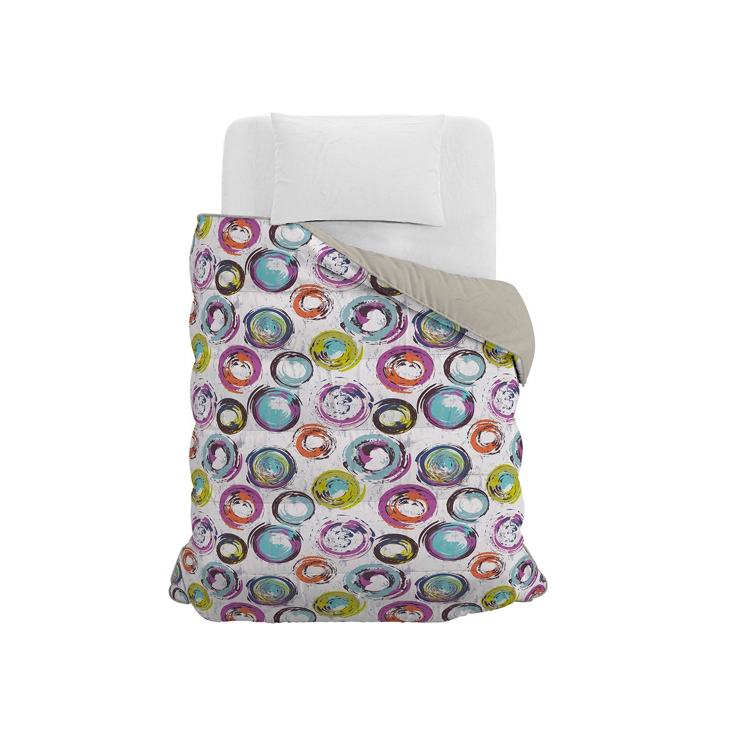 Trapunta Invernale Matrimoniale 180gr con Stampa in Microfibra Cerchi Astratti