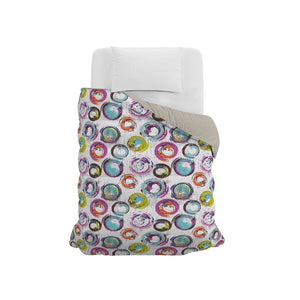 Trapunta Invernale Matrimoniale 180gr con Stampa in Microfibra Cerchi Astratti