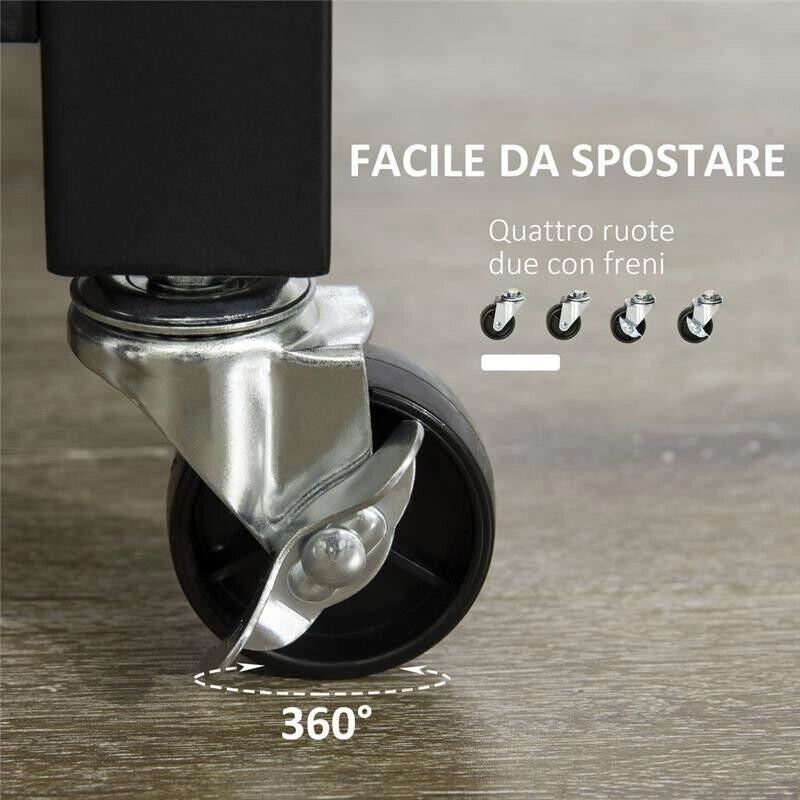 CARRELLO DA CUCINA PORTAVIVANDE CON RUOTE  60X50X84.5CM MARRONE SCURO