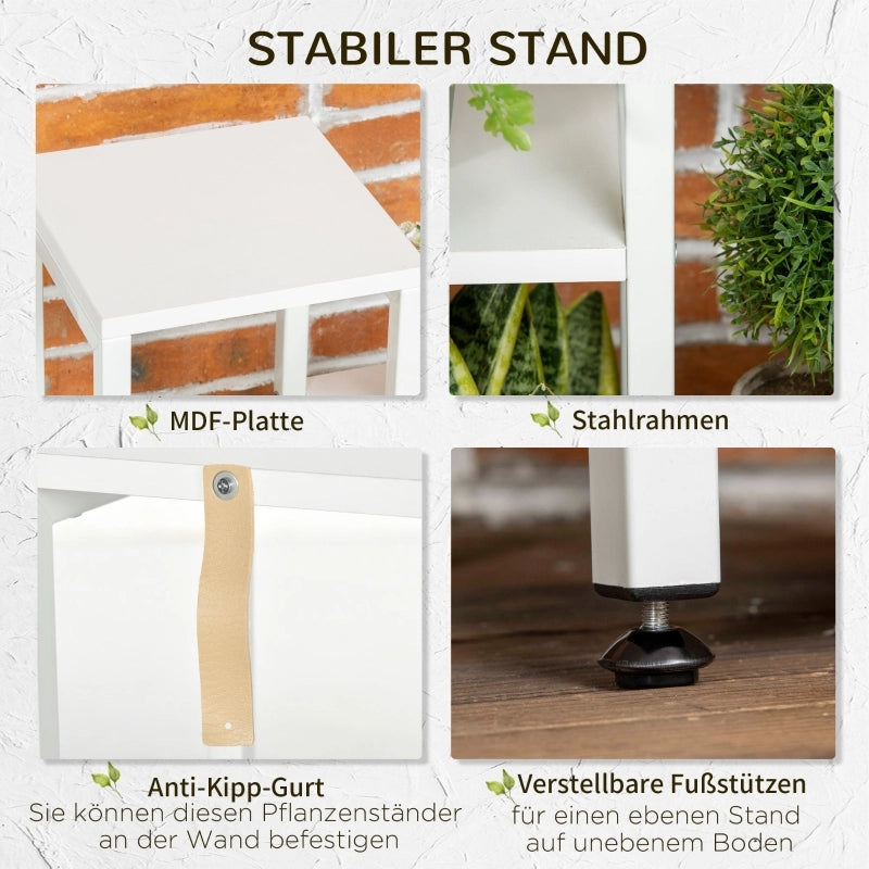 PORTAPIANTE A 7 RIPIANI 65 x 23 x 94,5 cm Legno Bianco