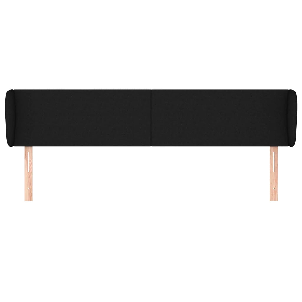 Testiera ad Orecchio-Testata con Orecchie Nera 203x23x78/88 cm in Tessuto 263206