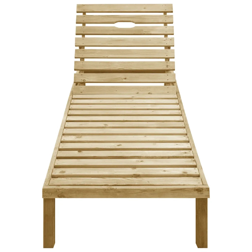 Lettino da Giardino con Cuscino Crema Legno Pino Impregnato 3065821