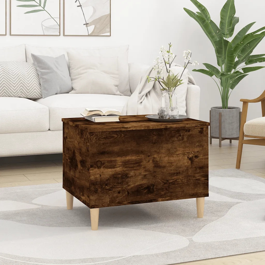 Tavolino da Salotto-Tavolino da soggiorno-Tavolo Rovere Fumo 60x44,5x45 cm Legno Multistrato 369614