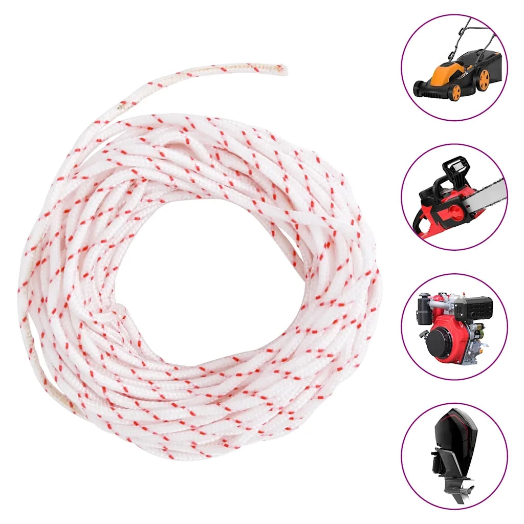 Fune di Avviamento a Strappo Bianco e Rosso ?3 mm 10 m in Nylon CFW1898765