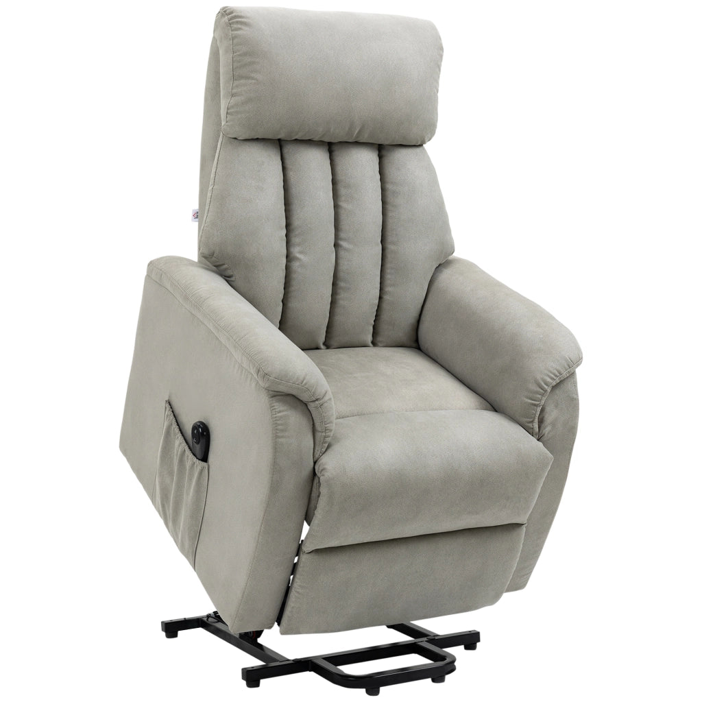 EasyComfort Poltrona Alzapersona Reclinabile 150° max con Telecomando e Poggiapiedi, 75x93x110 cm, Grigio