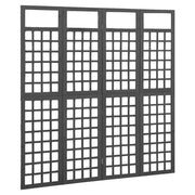 Divisorio a 4 Pannelli Legno Massello di Abete Nero 161x180 cm 316483