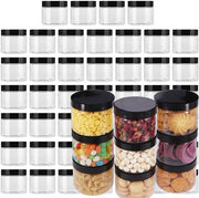 Contenitori in plastica per conservazione 46 pezzi - 120 ml - Contenitori in plastica rotondi - Chiuse ermetiche - Materiale food-grade - Per laboratori e dolci - Contenitori per conservazione