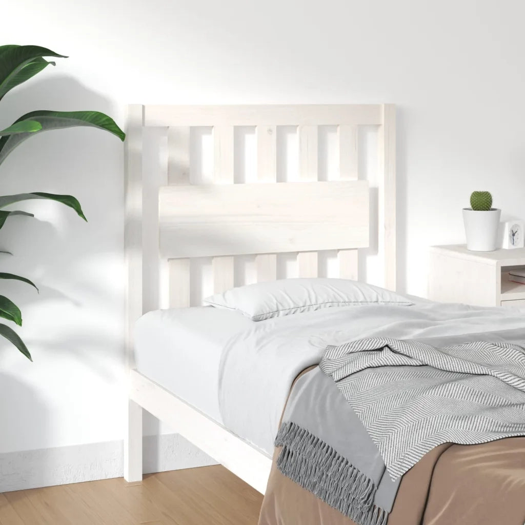 Testiera per Letto-Testata-Testiera Decorativa Bianca 80,5x4x100 cm Legno Massello di Pino 453894