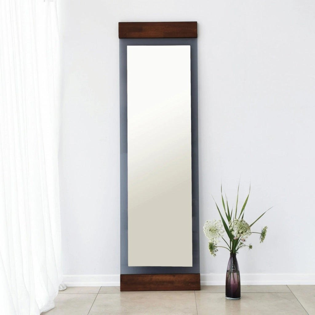 Lanzada, Specchio Forma Rettangolare, 50x170h cm Marrone Noce