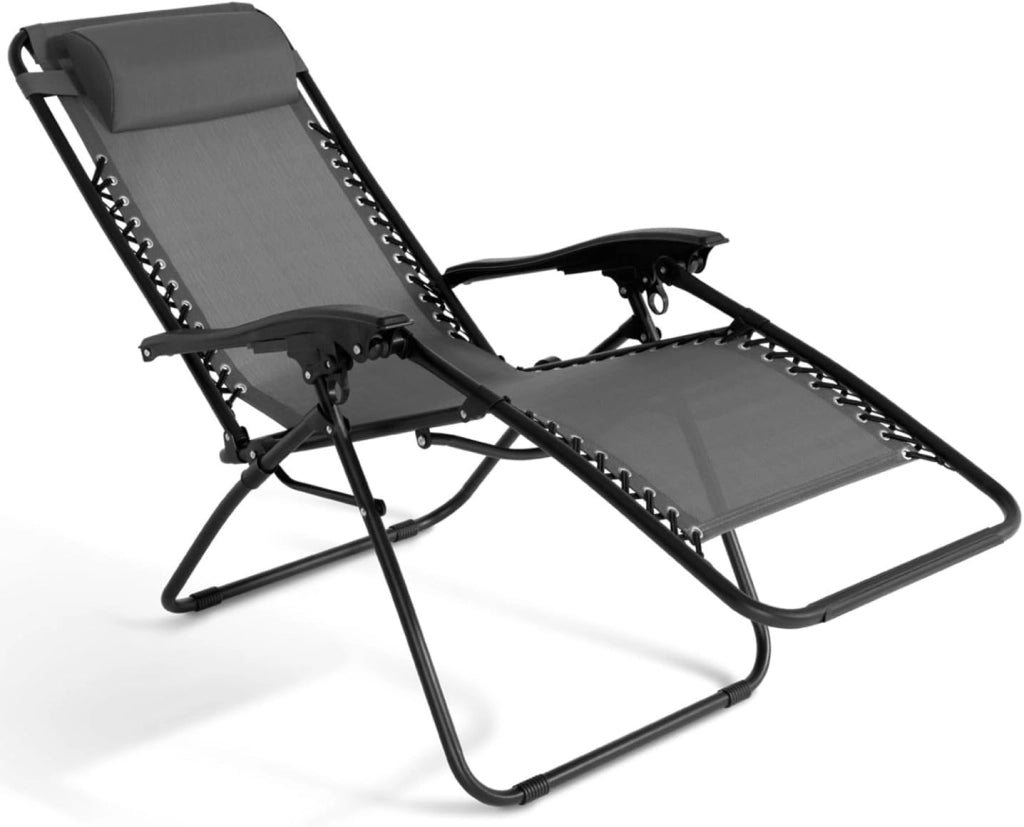 Set di 2 sedie da Giardino reclinabili Relax in Grigio Antracite