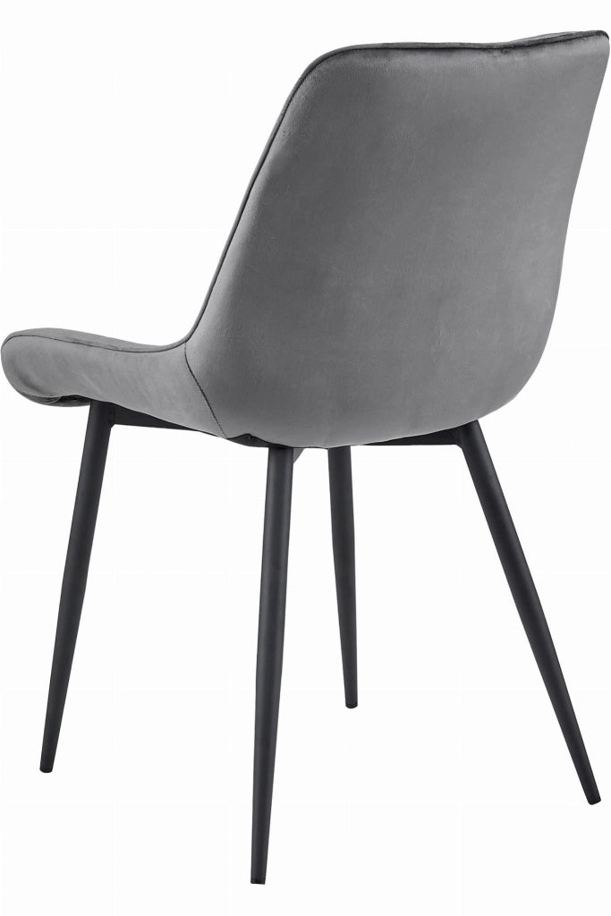 Sedia VALORA BERA - Velluto grigio scuro con gambe nere x 4