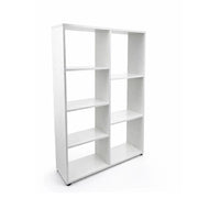 LIBRERIA IN LEGNO BIANCO MODERNA CON 7 RIPIANI SFALSATI DIMENSIONI 80X24X126 CM