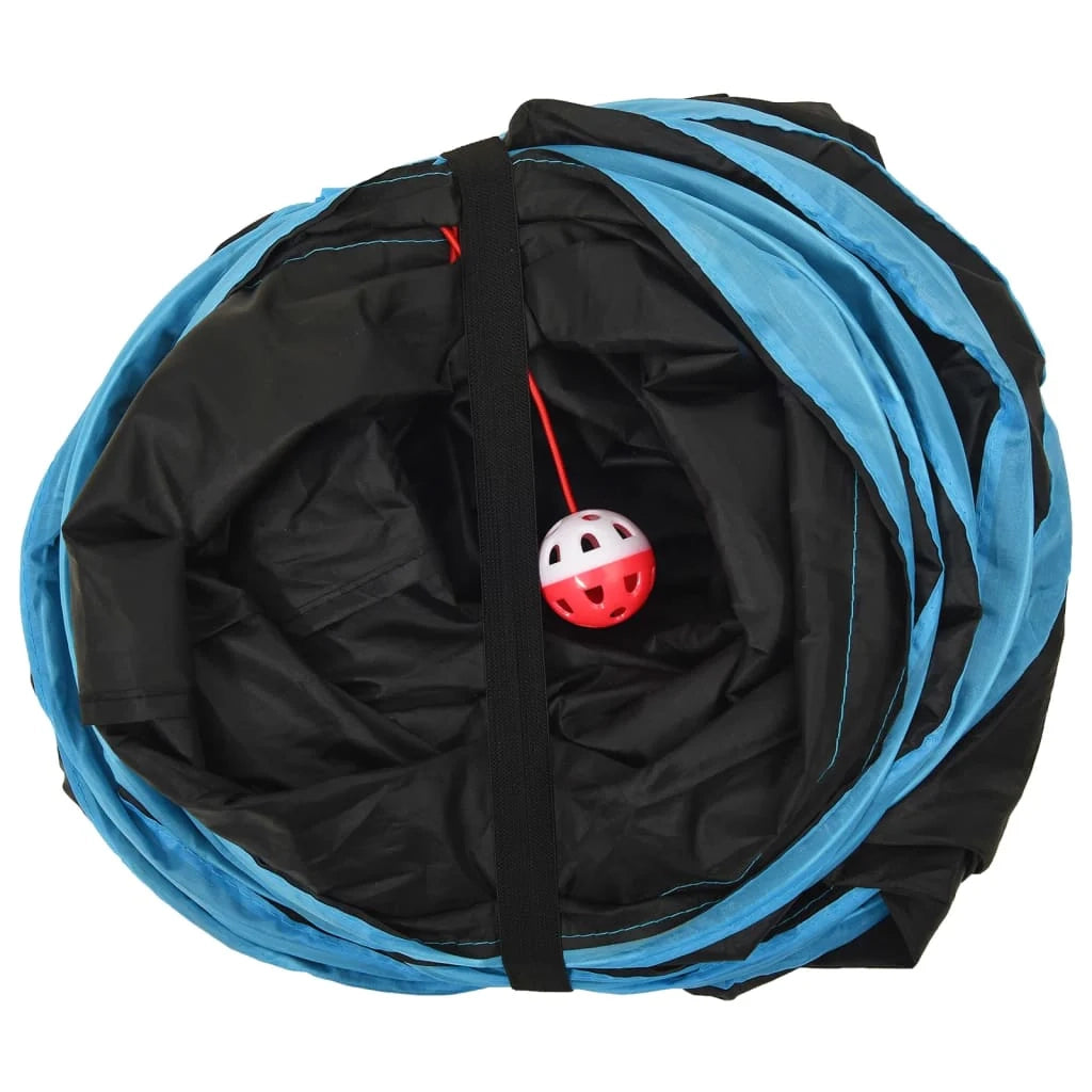 Tunnel per gatti a 3 vie 90 cm poliestere nero e blu 02_0005206