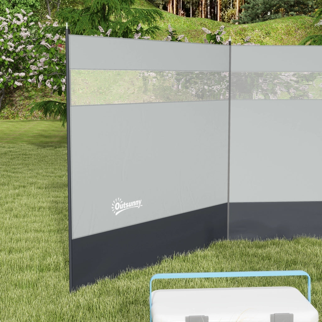 Paravento da giardino pieghevole portatile ¨C zephmum ¨C grigio 440x140 cm