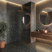 Parete Doccia Rea Flexi Grey / Brush Copper 90