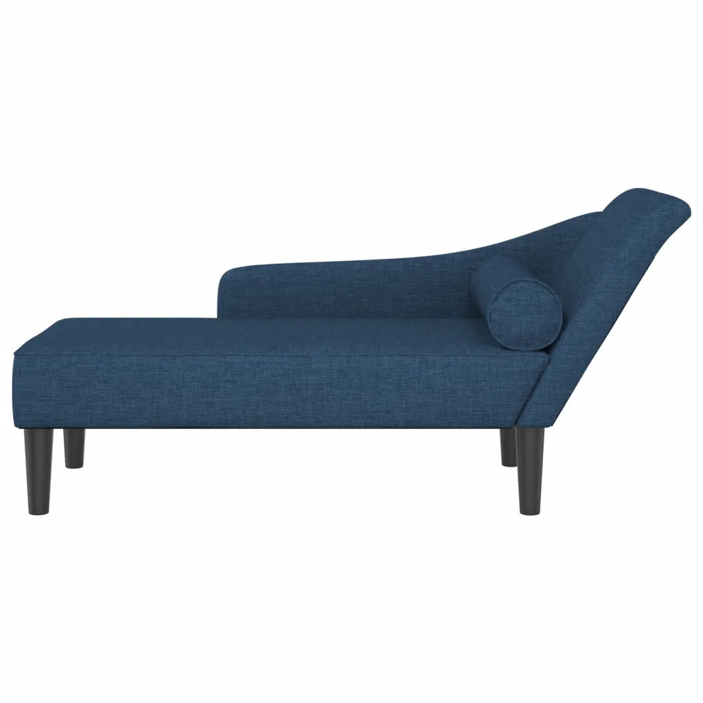 Chaise Longue con Cuscini Blu in Tessuto CFW3649757
