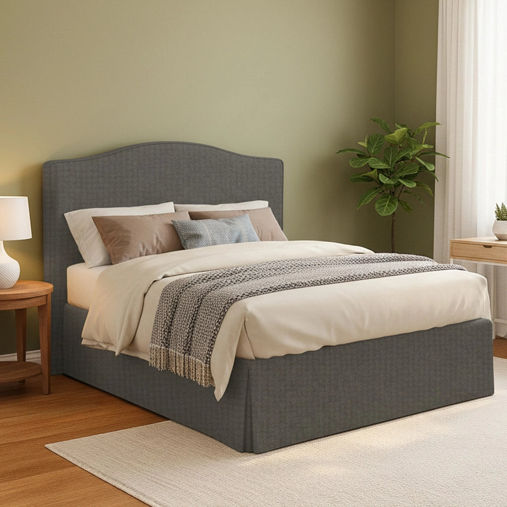 Bebington, Letto Matrimoniale Sfoderabile Made in Italy, Grigio Tortora