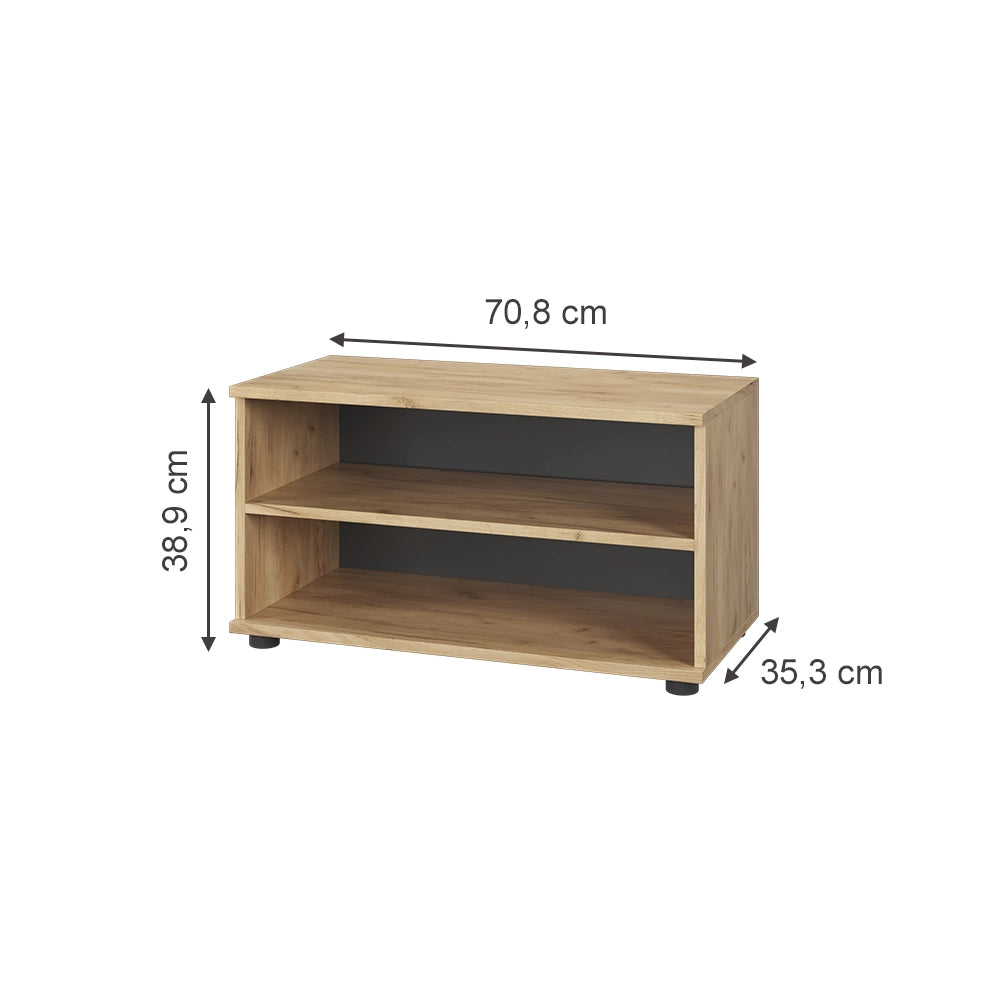 Vicco Scaffale Quercia dorata/antracite 70.8 x 38.9 cm con 2 scomparti