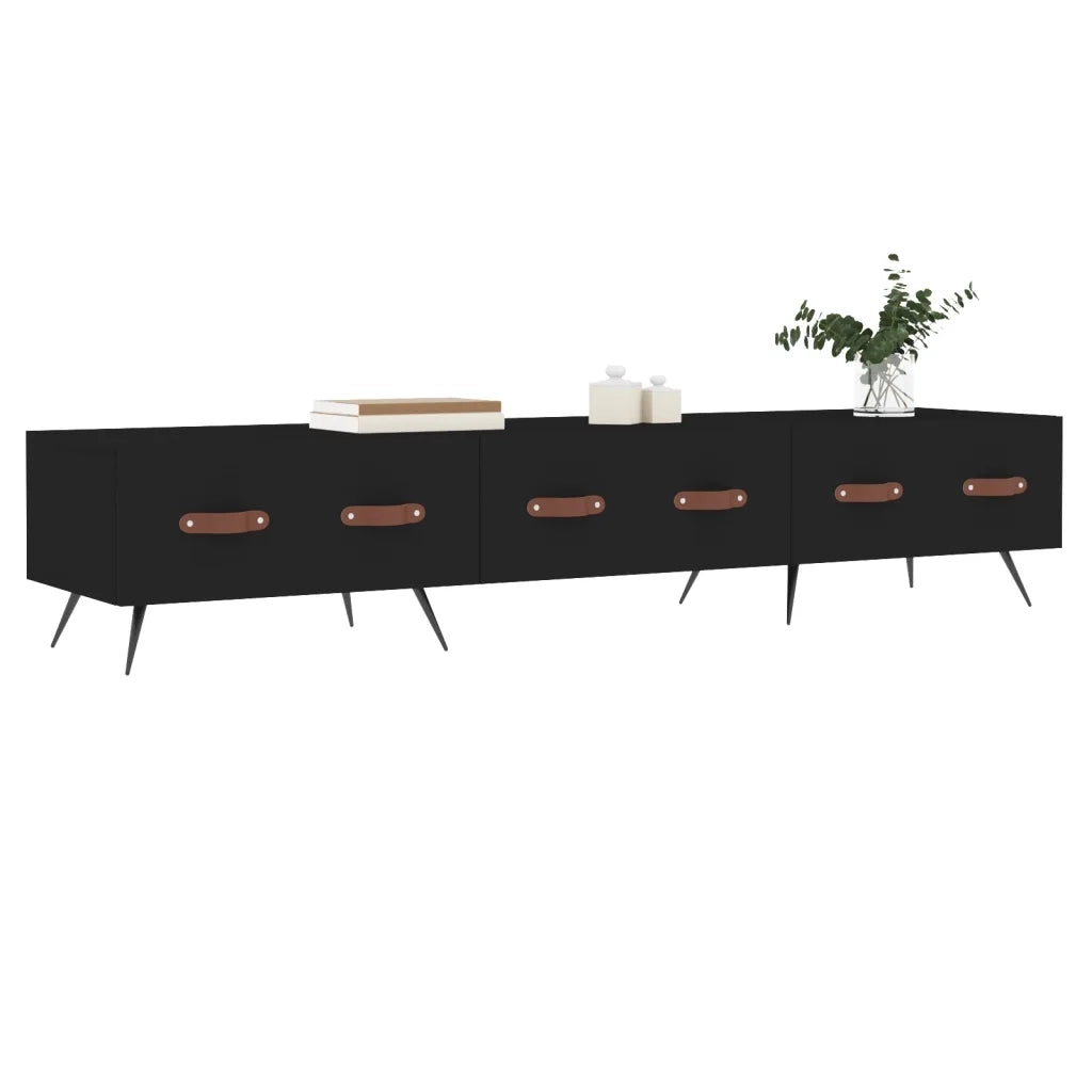 Mobile Porta TV-Mobile per TV-Credenza TV Nero 150x36x30 cm in Legno Multistrato 688776