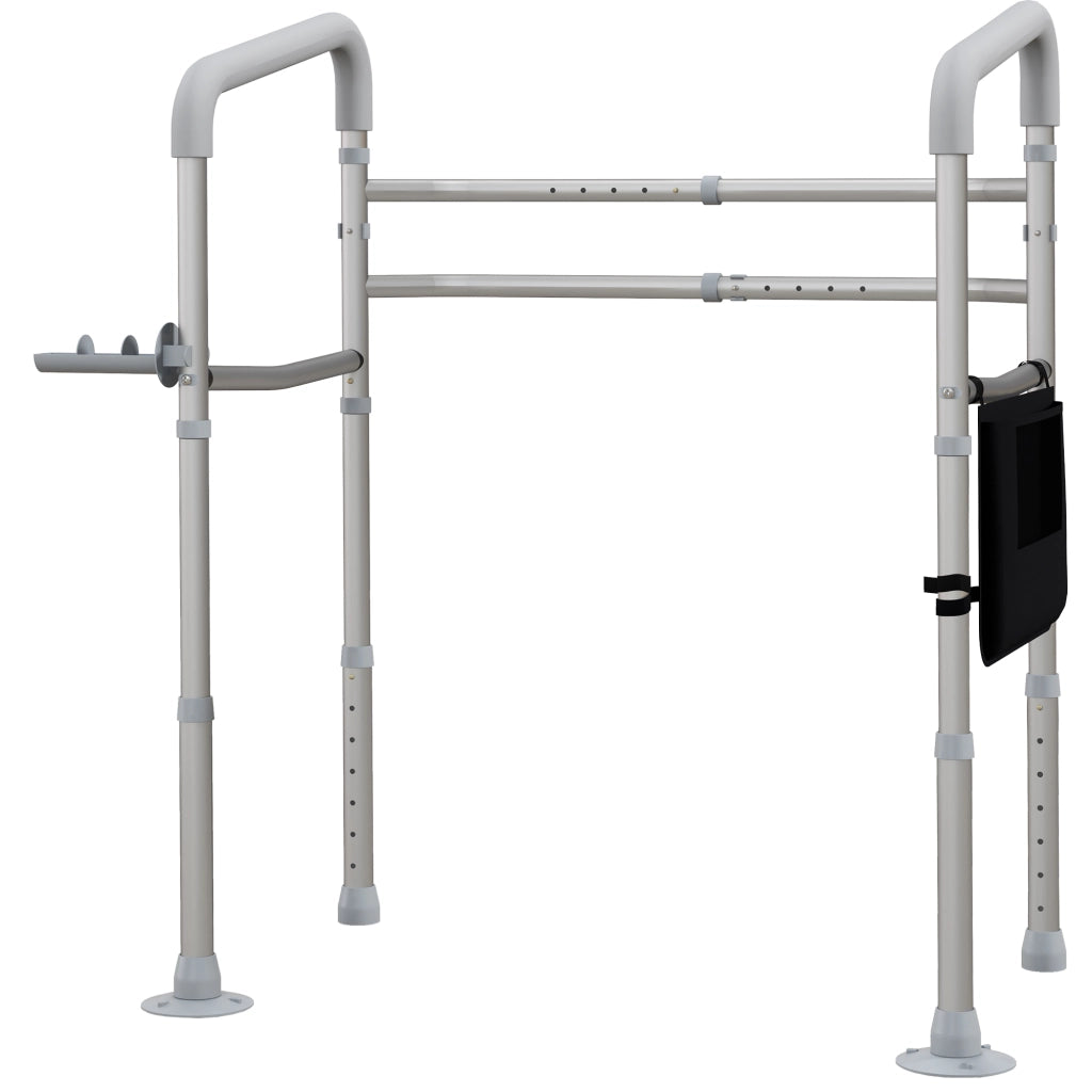 Portaoggetti per bagno con maniglie regolabili ¨C zephmum ¨C Grigio 60x30x30
