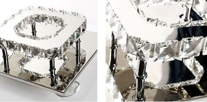 Lampada Da Soffitto Cristallo Plafoniere Led 8w Quadrato App406-c