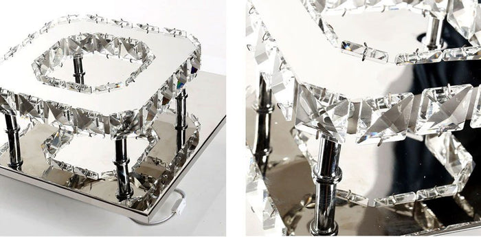 Lampada Da Soffitto Cristallo Plafoniere Led 8w Quadrato App406-c