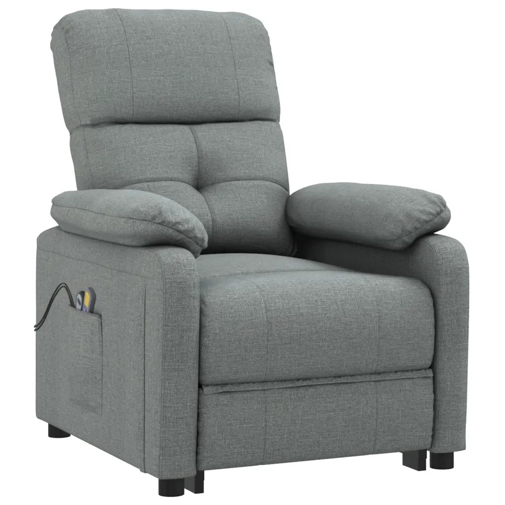 Poltrona Massaggiante | Sedia Relax Elettrica Grigio Scuro in Tessuto