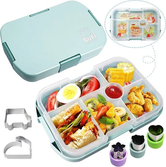 Lunchbox per bambini con scatole, container per bambini, bentobox senza liquidi con 6 scatole, container per microonde per scuola per adulti, ragazze, ragazzi, contenitore per picnic