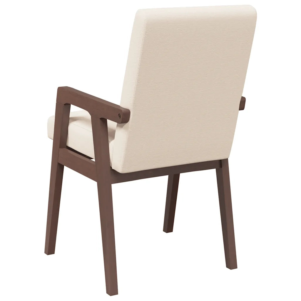 Sedie da Pranzo con Cuscini 2pz Marrone Legno Massello di Hevea 4102481