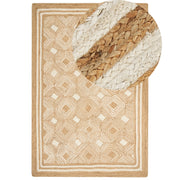 Tappeto area Beige Juta 200 x 300 cm Tessile intrecciato fatto a mano in stile boho naturale