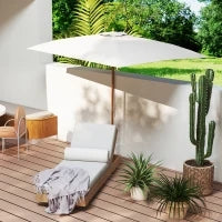 Ombrellone 2x3 m da Giardino Impermeabile, in Legno e Poliestere 180G, Beige