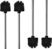 Set di spazzole per il water, con manico in acciaio inossidabile e testa di spazzola rimovibile, composto da 4 pezzi, per una pulizia eccellente del water.
