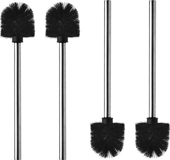 Set di spazzole per il water, con manico in acciaio inossidabile e testa di spazzola rimovibile, composto da 4 pezzi, per una pulizia eccellente del water.