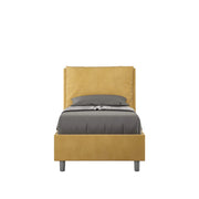 Letto singolo senza rete imbottito 80x210 microfibra ocra Antea