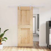 Porta scorrevole Naturale e Bianco 80 x 210 cm 3444958