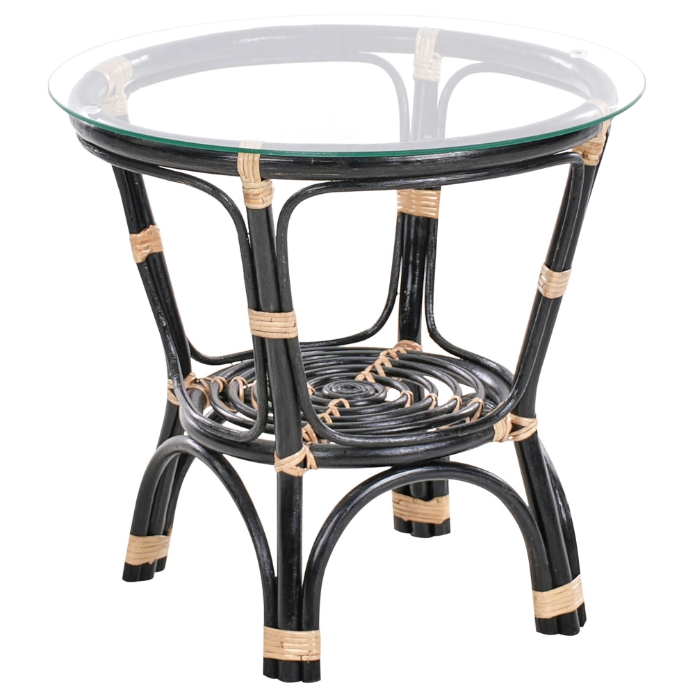 Set bistrot in rattan composto da 2 sedie con cuscini e tavolo fatto a mano nero set da balcone