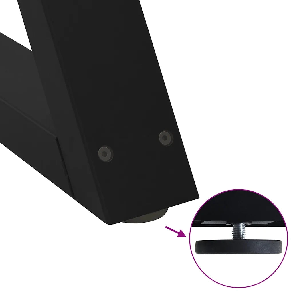 Gambe per tavolo da pranzo 2 pz nere 50x(72-73,3) cm in acciaio