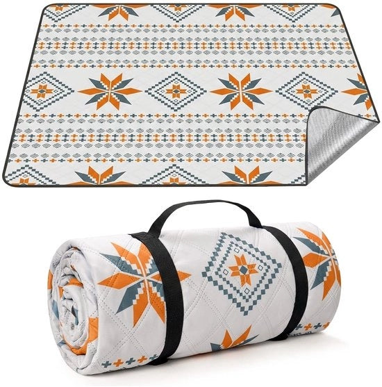 Asciugamano da picnic impermeabile 200 x 200 cm - Asciugamano da spiaggia - Pieno di aria - Lavabile - Maniglia portatile - Esclusivo disegno - Asciugamano da spiaggia