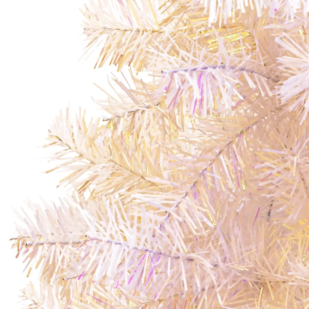 Albero di Natale Artificiale Punte Iridescenti Bianco 180cm PVC 344635
