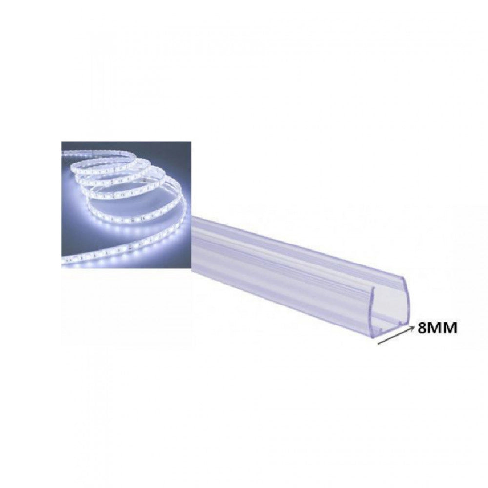 Trade Shop - Profilo In Plastica Da 1 Mt Senza Copertura Per Strip Led Strisce Da 8 Mm Ps-8mm -