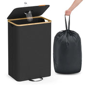 Contenitore per la raccolta differenziata da 95 litri per bottiglie e lattine contenitore per imballaggi per bevande con foro coperchio borsa con manici cucina nero 12_0007251